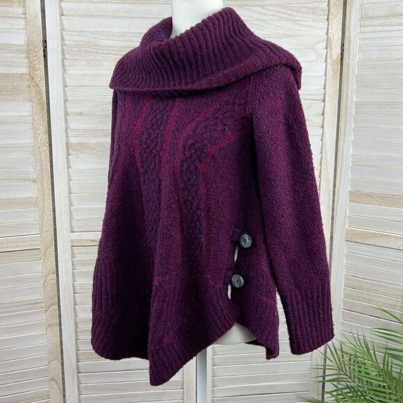 Anthropologie Angel of the North Wool Blend Cowl Neck Poncho Sweater XS - Picture 11 of 14